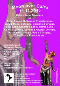 Flyer der Tanzshow Moon over Cairo 2017 in Düsseldorf