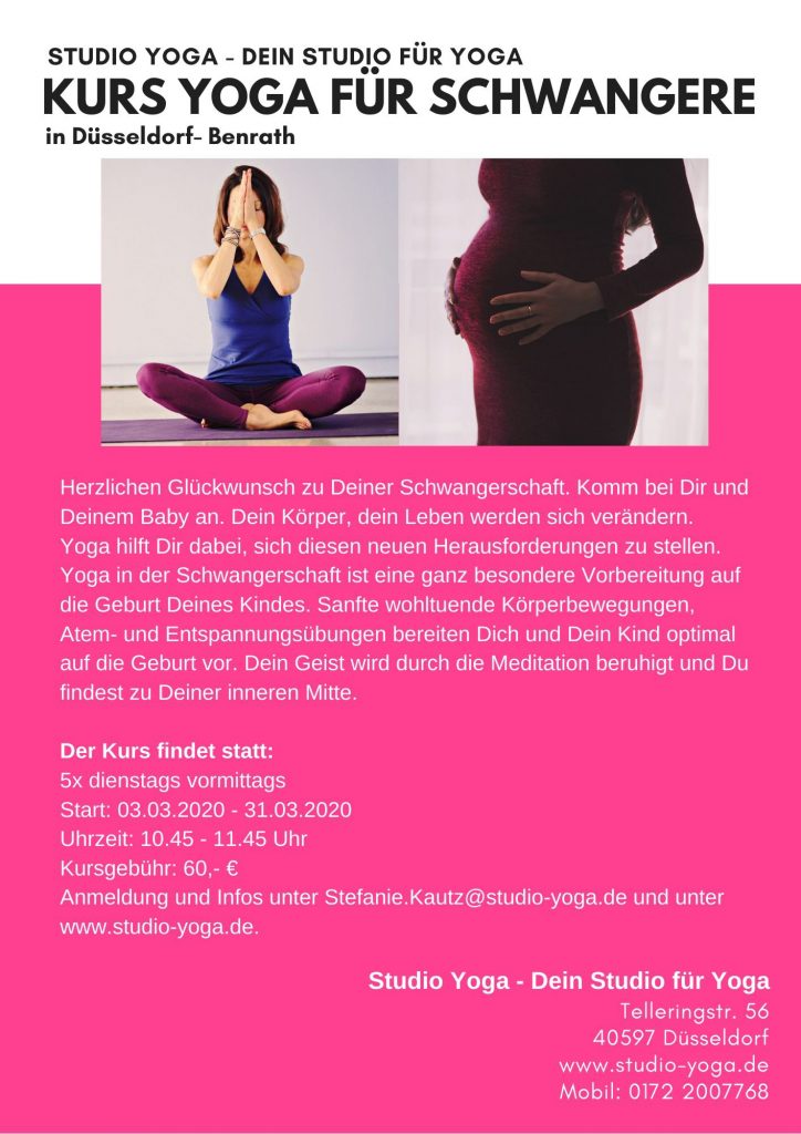 Flyer Kurs Yoga in der Schwangerschaft